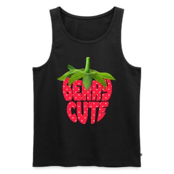Berry Cute - Men's Premium Organic Tank Top - black - Front - AI Model Male 178 light (178cm)