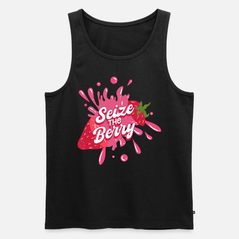 Frucht Erdbeere - Männer Premium Bio Tank Top - Schwarz