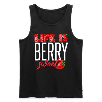 Das Leben ist beerig süß - Männer Premium Bio Tank Top - Schwarz - Vorne - AI Model Male 178 light (178cm)