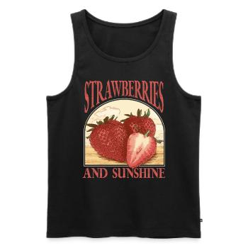 Vintage Erdbeere - Männer Premium Bio Tank Top - Schwarz - Vorne - AI Model Male 178 light (178cm)