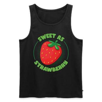 Süß wie Erdbeere - Männer Premium Bio Tank Top - Schwarz - Vorne - AI Model Male 178 light (178cm)