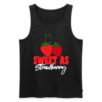 Süß wie Erdbeere - Männer Premium Bio Tank Top - Schwarz - Vorne - AI Model Male 178 light (178cm)