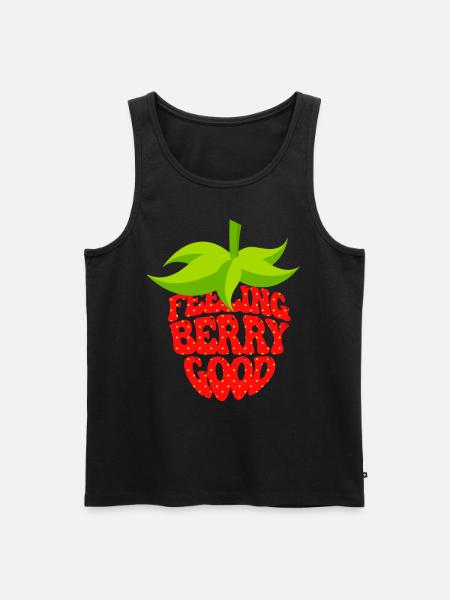 Cute Strawberry - Men's Premium Organic Tank Top - black