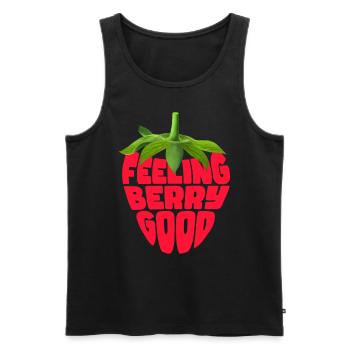 Feeling Berry Good Strawberry - Männer Premium Bio Tank Top - Schwarz - Vorne - AI Model Male 178 light (178cm)