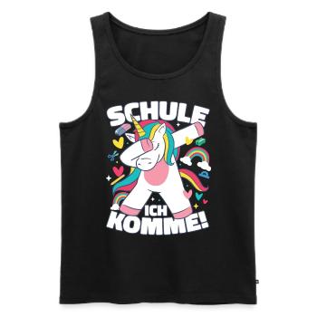 Schule Ich Komme Erstklässlerin Einschulung - Männer Premium Bio Tank Top - Schwarz - Vorne - Michal (187cm)