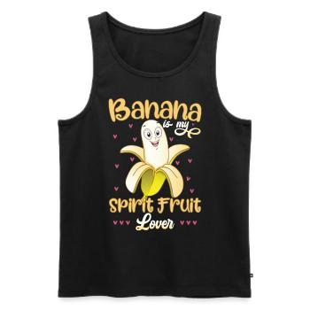 La banane est mon amoureux des fruits spirituels - Débardeur bio Premium Homme - noir - Devant - Michal (187cm)