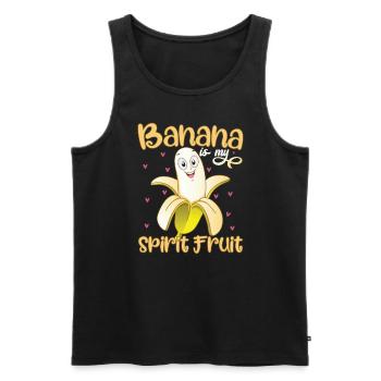 La banane est mon fruit spirituel - Débardeur bio Premium Homme - noir - Devant - Michal (187cm)
