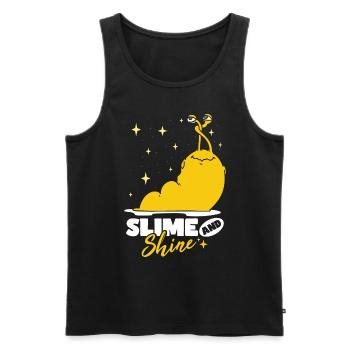 Schleim und glänzende Bananenschnecke - Männer Premium Bio Tank Top - Schwarz - Vorne - AI Model Male 178 light (178cm)