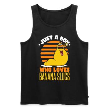 Juste un garçon qui aime les limaces de banane - Débardeur bio Premium Homme - noir - Devant - Michal (187cm)