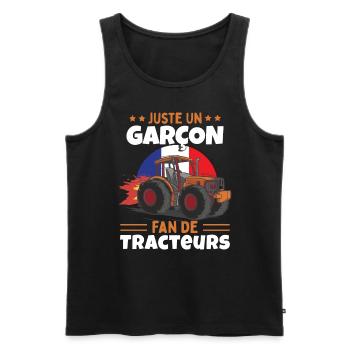 Fan De Tracteurs - Débardeur bio Premium Homme - noir - Devant - Michal (187cm)