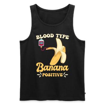 Groupe sanguin Banane positive - Débardeur bio Premium Homme - noir - Devant - Michal (187cm)