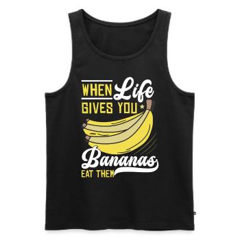 Quand Live vous donne des bananes - Débardeur bio Premium Homme - noir - Devant - Michal (187cm)
