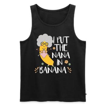 Nana Banane Mamie - Débardeur bio Premium Homme - noir - Devant - Michal (187cm)