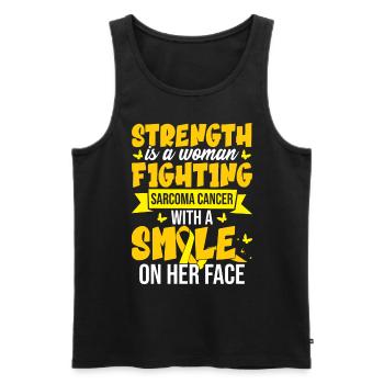 Strenght Is A Woman Fighting Sarcoma Cancer - Men's Premium Organic Tank Top - black - Front - AI Model Male 178 light (178cm)