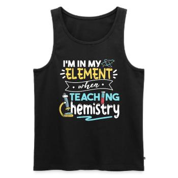 Je suis dans mon élément lorsque j’enseigne la chimie - Débardeur bio Premium Homme - noir - Devant - Michal (187cm)