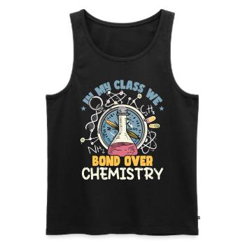In meiner Klasse verbinden wir uns über Chemie - Männer Premium Bio Tank Top - Schwarz - Vorne - AI Model Male 178 light (178cm)