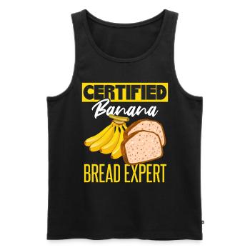 Expert certifié en pain aux bananes - Débardeur bio Premium Homme - noir - Devant - Michal (187cm)
