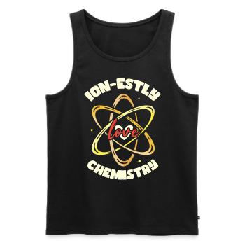 Ion-estly Love Chemistry - Männer Premium Bio Tank Top - Schwarz - Vorne - AI Model Male 178 light (178cm)