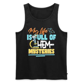 Ma vie est pleine de mystères chimiques - Débardeur bio Premium Homme - noir - Devant - Michal (187cm)