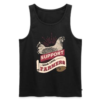 Soutenez vos agriculteurs locaux | Poulet - Débardeur bio Premium Homme - noir - Devant - Michal (187cm)
