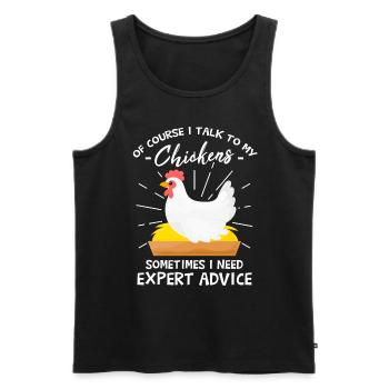Drôle d’élevage poussins poulailler poulet - Débardeur bio Premium Homme - noir - Devant - Michal (187cm)