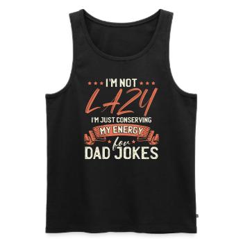 Papa plaisante drôle Fête des pères - Débardeur bio Premium Homme - noir - Devant - Michal (187cm)