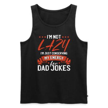 Papa-Witze - Männer Premium Bio Tank Top - Schwarz - Vorne - AI Model Male 178 light (178cm)