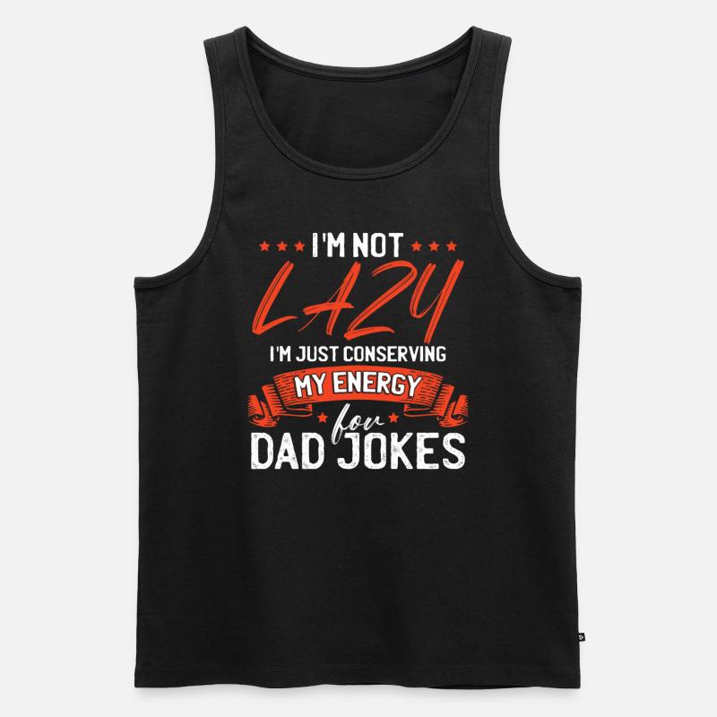 Papa-Witze - Männer Premium Bio Tank Top - Schwarz