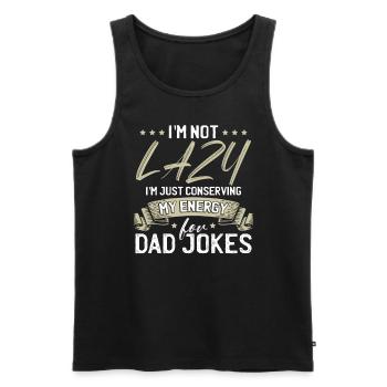 Papa Blague Humour sarcastique - Débardeur bio Premium Homme - noir - Devant - Michal (187cm)