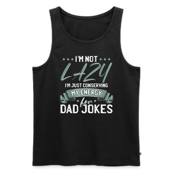 Drôle Papa Blagues Fête des pères Papa Humour - Débardeur bio Premium Homme - noir - Devant - Michal (187cm)
