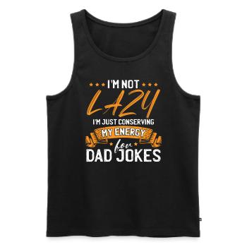 Father Dad Joke Humor - Men's Premium Organic Tank Top - black - Front - Michal (187cm)