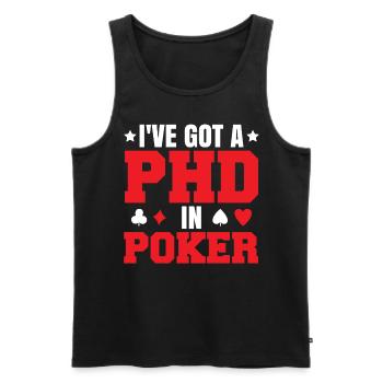 Joueur de poker Texas Hold’Em - Débardeur bio Premium Homme - noir - Devant - AI Model Male 178 light (178cm)