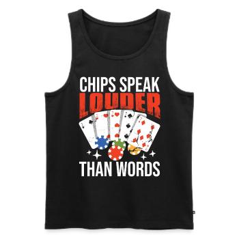 Funny Poker Texas Hold'em - Men's Premium Organic Tank Top - black - Front - Michal (187cm)