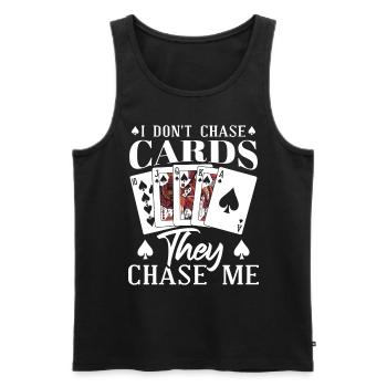 Funny Casino Poker Player Texas Hold'em Omaha - Men's Premium Organic Tank Top - black - Front - Michal (187cm)