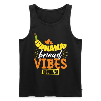 Vibes de pain aux bananes seulement - Débardeur bio Premium Homme - noir - Devant - Michal (187cm)