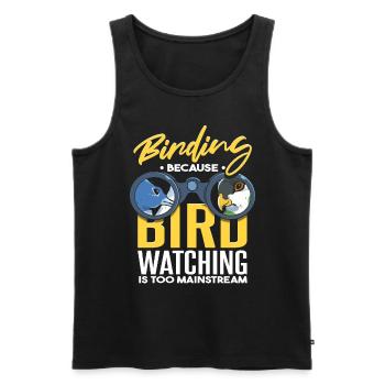 Vogelbeobachtung, weil Vogelbeobachtung zu Mainstream ist - Männer Premium Bio Tank Top - Schwarz - Vorne - AI Model Male 178 light (178cm)