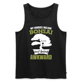 Zu meinen Hobbys gehören Bonsai - Männer Premium Bio Tank Top - Schwarz - Vorne - AI Model Male 178 light (178cm)