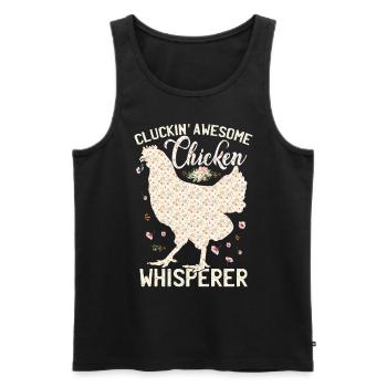 Cluckin Awesome Chicken Whisperer - Men's Premium Organic Tank Top - black - Front - Michal (187cm)