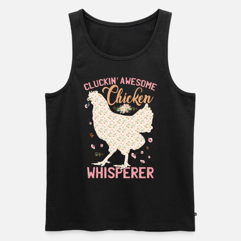 Gackernder genialer Hühnerflüsterer - Männer Premium Bio Tank Top - Schwarz