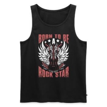 Born To Be A Rock Star Rock Music - Débardeur bio Premium Homme - noir - Devant - AI Model Male 178 light (178cm)
