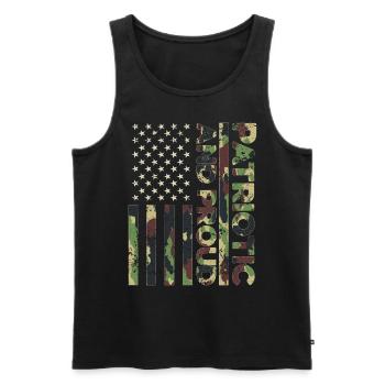 American Flag Independence Day Patriotic & Proud - Men's Premium Organic Tank Top - black - Front - Michal (187cm)