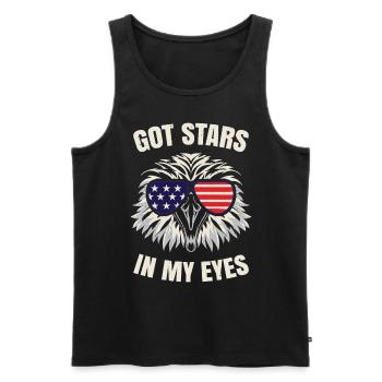 American Flag 4th July Bald Eagle - Men's Premium Organic Tank Top - black - Front - Michal (187cm)