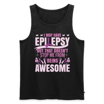 Möglicherweise habe ich Epilepsie - Männer Premium Bio Tank Top - Schwarz - Vorne - AI Model Male 178 light (178cm)