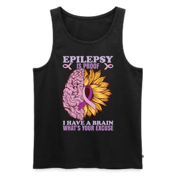 Epilepsie ist der Beweis - Männer Premium Bio Tank Top - Schwarz - Vorne - AI Model Male 178 light (178cm)