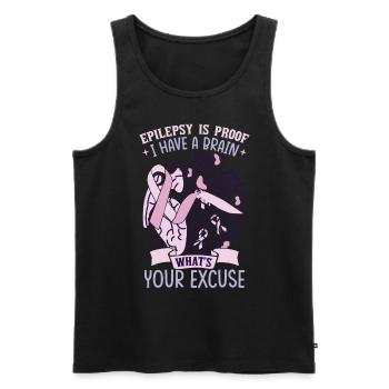 Epilepsie ist der Beweis - Männer Premium Bio Tank Top - Schwarz - Vorne - AI Model Male 178 light (178cm)