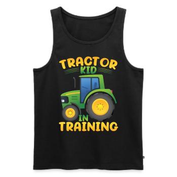 Tractor Kid In Training - Men's Premium Organic Tank Top - black - Front - Michal (187cm)