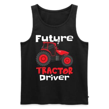 Futur conducteur de tracteur - Débardeur bio Premium Homme - noir - Devant - Michal (187cm)