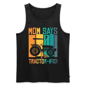 Boys Tractor - Men's Premium Organic Tank Top - black - Front - AI Model Male 178 light (178cm)