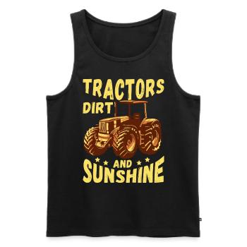 Tracteur Dirt And Sunshine - Débardeur bio Premium Homme - noir - Devant - Michal (187cm)