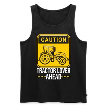 Tractor Lover Ahead - Men's Premium Organic Tank Top - black - Front - Michal (187cm)
